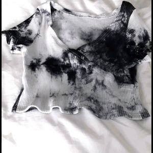 Tie dye crossed top